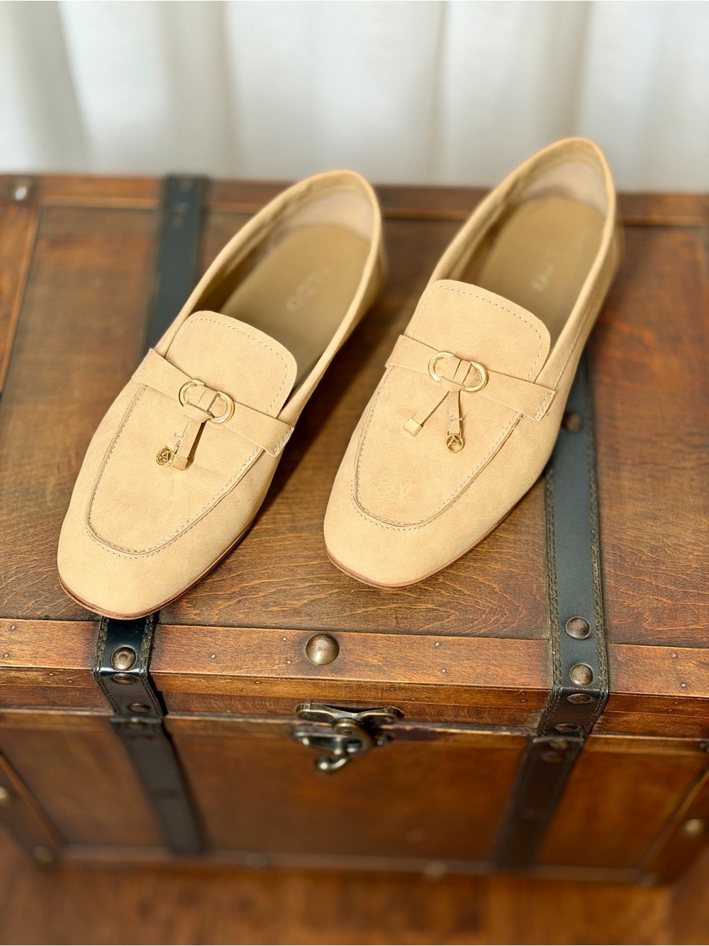 Suede Tassel Loafers in Beige - Classic Slip-On Dress Shoes
